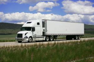 Trucking during the spring on a open highway through Michigan