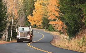 Trucking through Flint Michigan in the autumn