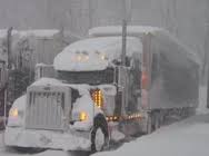 winter truck with snow on it